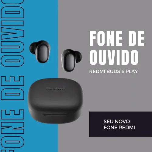 [Dobrasil] Fone De Ouvido Redmi Buds 6 Play Tws Bluetooth 5.4, 20h De Reproduo E Resistncia